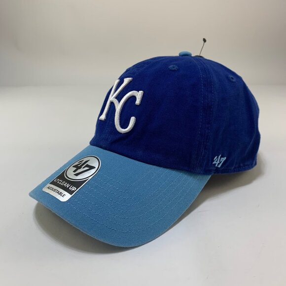 Kansas City Royals MLB Blue 47 Brand Clean Up Relaxed Fit Adjustable Dad Hat New - Picture 1 of 6